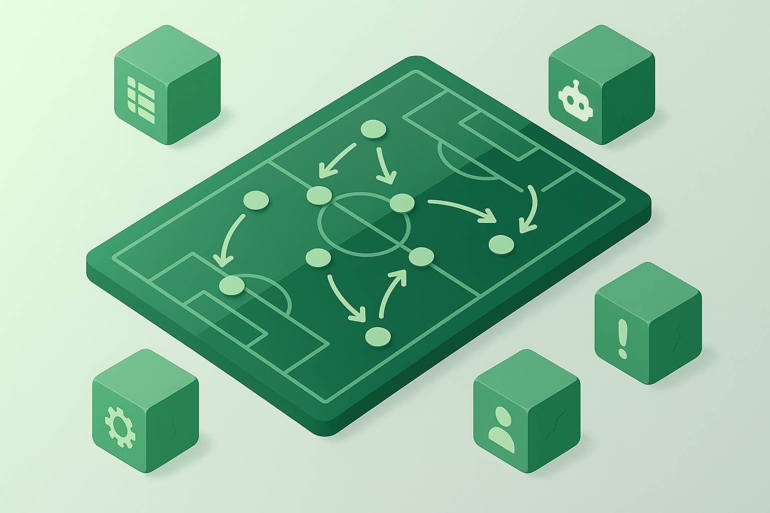 Football tactical board and AI elements